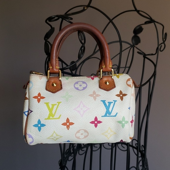 louis vuitton multicolor mini speedy white